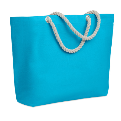 Picture of BEACH BAG with Cord Handle in Turquoise.