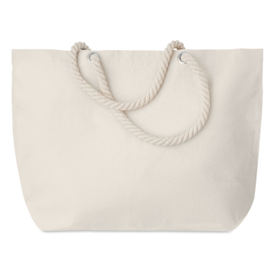 Picture of BEACH BAG with Cord Handle in Beige.