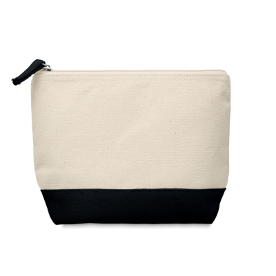 Picture of BICOLOUR COTTON COSMETICS BAG in Black