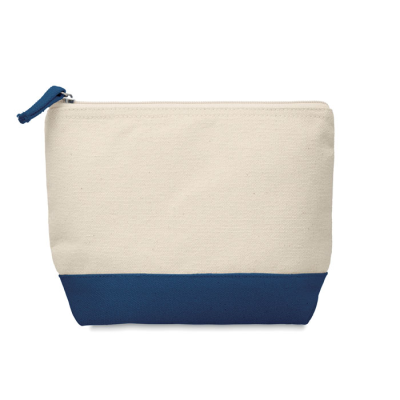 Picture of BICOLOUR COTTON COSMETICS BAG in Blue.