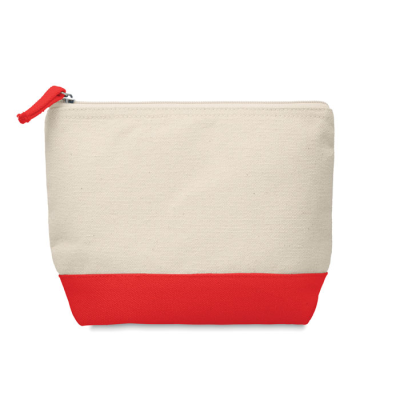 Picture of BICOLOUR COTTON COSMETICS BAG in Red.