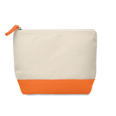 Picture of BICOLOUR COTTON COSMETICS BAG in Orange.