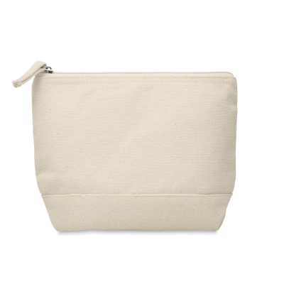 Picture of BICOLOUR COTTON COSMETICS BAG in Brown.