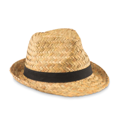 Picture of NATURAL STRAW HAT in Black