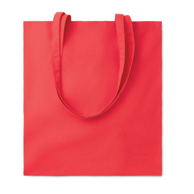 Picture of 180G COTTON SHOPPER TOTE BAG in Red.