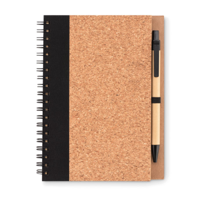 Picture of CORK NOTE BOOK with Pen in Black