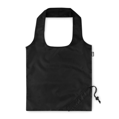 Picture of FOLDING RPET SHOPPER TOTE BAG in Black