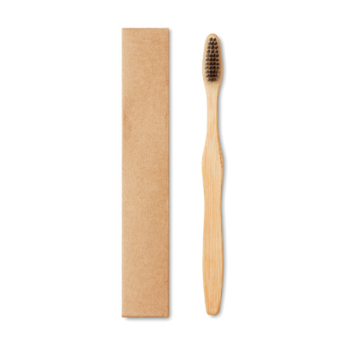 Picture of BAMBOO TOOTHBRUSH in Kraft Box in Black.