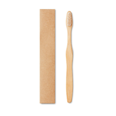 Picture of BAMBOO TOOTHBRUSH in Kraft Box in White