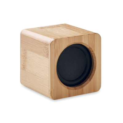 Picture of BAMBOO CORDLESS SPEAKER in Brown.