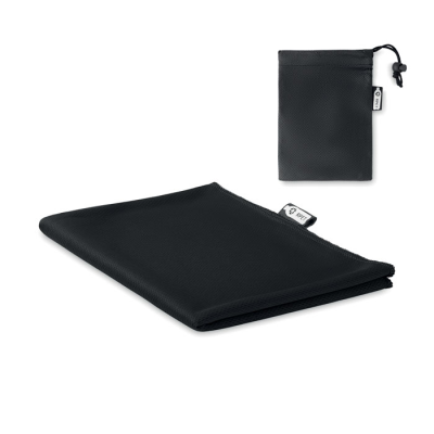 Picture of RPET SPORTS TOWEL AND POUCH in Black