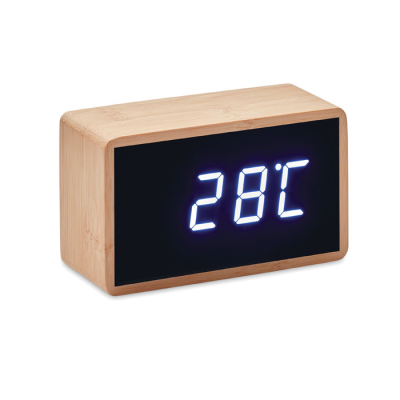 Picture of LED ALARM CLOCK BAMBOO CASING in Brown