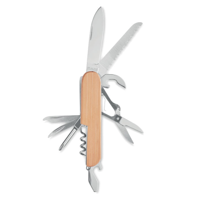 Picture of MULTI TOOL POCKET KNIFE BAMBOO in Brown