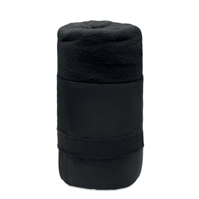 Picture of RPET FLEECE TRAVEL BLANKET in Black.