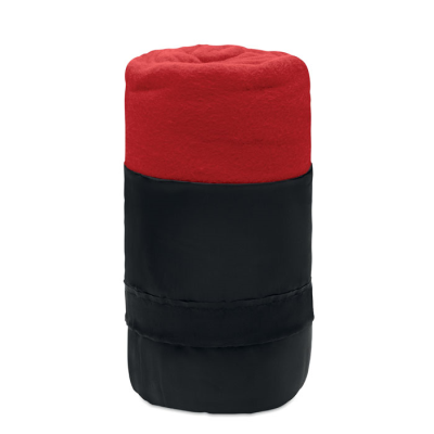 Picture of RPET FLEECE TRAVEL BLANKET in Red.