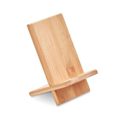 Picture of BAMBOO PHONE STAND &  HOLDER in Brown.