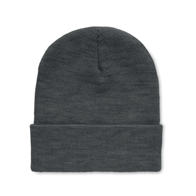 Picture of BEANIE HAT IN RPET with Cuff in White & Black