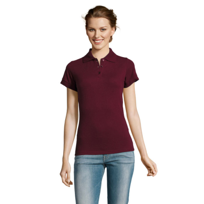 Picture of PRIME LADIES POLYCOTTON POLO in Brown.