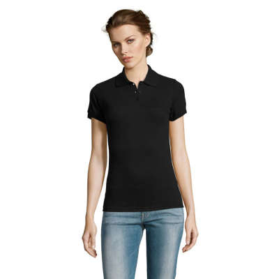 Picture of PRIME LADIES POLYCOTTON POLO in Black.