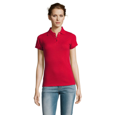 Picture of PRIME LADIES POLYCOTTON POLO in Red.