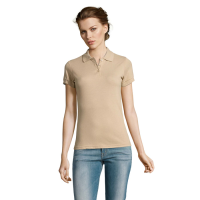 Picture of PRIME LADIES POLYCOTTON POLO in Brown.