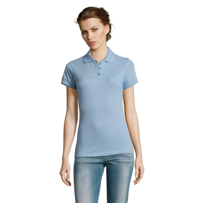 Picture of PRIME LADIES POLYCOTTON POLO in Blue.
