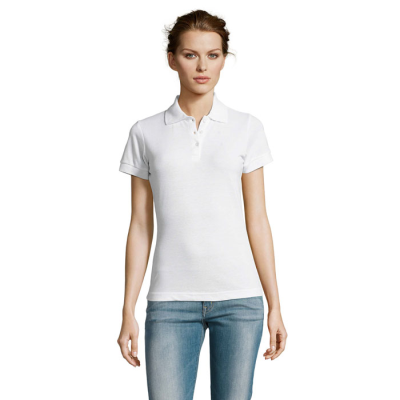 Picture of PRIME LADIES POLYCOTTON POLO in White.