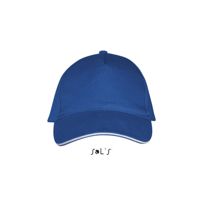 Picture of LONG BEACH FIVE PANEL CAP in Blue.