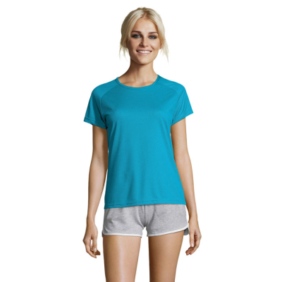 Picture of SPORTY LADIES TEE SHIRT POLYES in Blue.