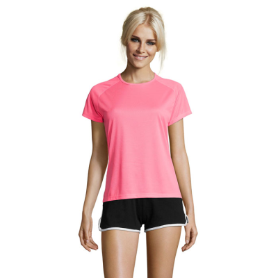 Picture of SPORTY LADIES TEE SHIRT POLYES in Pink.