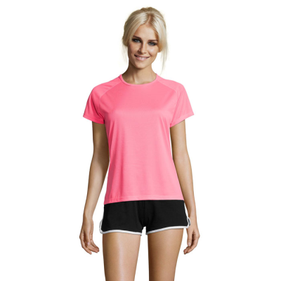 Picture of SPORTY LADIES TEE SHIRT 140G in Pink.