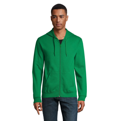 Picture of STONE UNISEX ZIP HOODED HOODY in Green