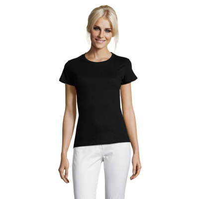 Picture of REGENT LADIES TEE SHIRT 150G in Black.