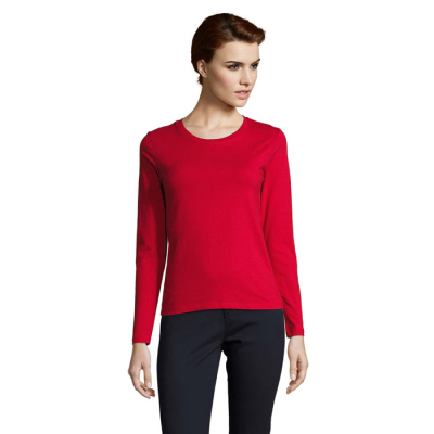 Picture of IMPERIAL LSL LADIES TEE SHIRT in Red