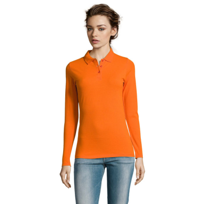 Picture of PERFECT LSL LADIES POLO 180 in Orange