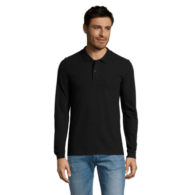 Picture of PERFECT MEN LSL POLO 180G in Black