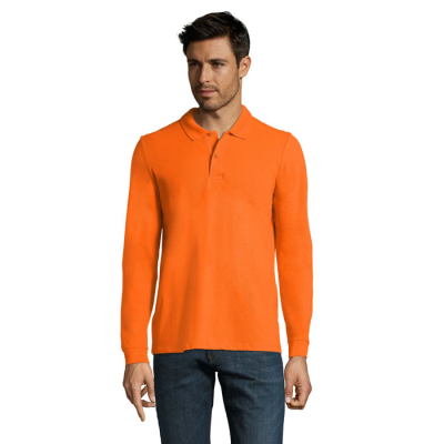 Picture of PERFECT MEN LSL POLO 180G in Orange