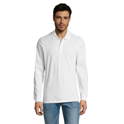 Picture of PERFECT MEN LSL POLO 180G in White