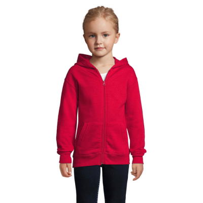 Picture of STONE CHILDRENS ZIP HOODED HOODY 260 in Red
