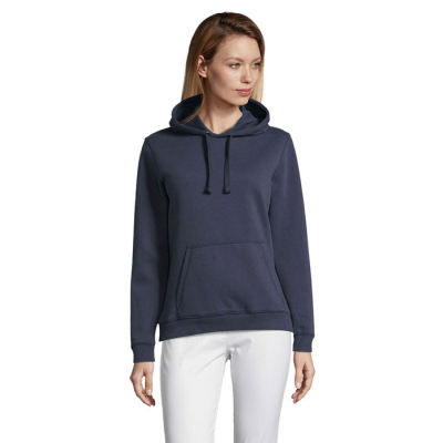 Picture of SPENCER LADIES HOODED HOODY SWEAT in Blue.