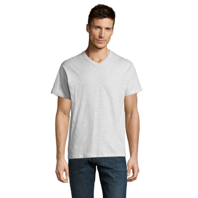 Picture of VICTORY V-NECK TEE SHIRT 150 in White.