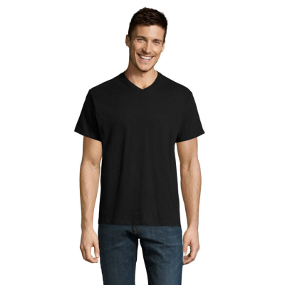 Picture of VICTORY V-NECK TEE SHIRT 150 in Black