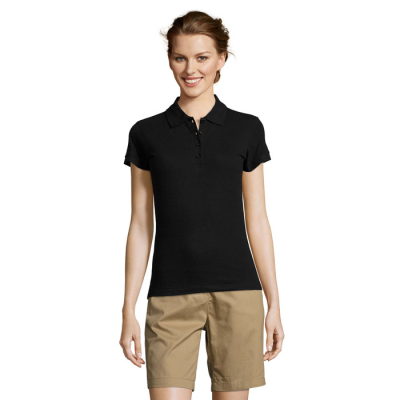Picture of PEOPLE LADIES POLO 210 in Black.