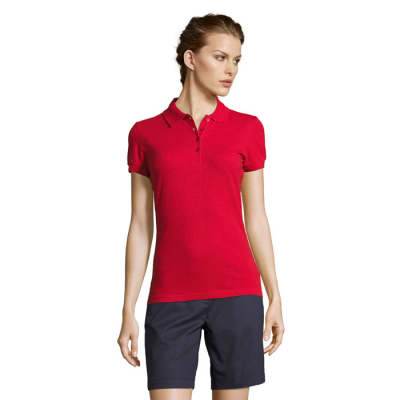 Picture of PEOPLE LADIES POLO 210 in Red.