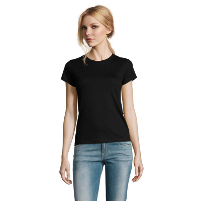 Picture of IMPERIAL LADIES TEE SHIRT 190G in Black.