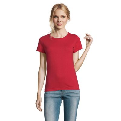 Picture of IMPERIAL LADIES TEE SHIRT 190G in Red.