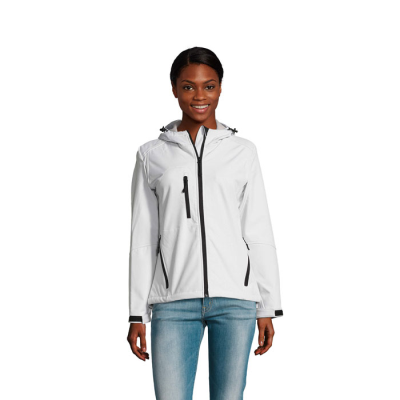 Picture of REPLAY LADIES HOOD SOFTSHELL in White