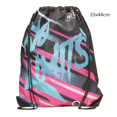 Picture of FULL COLOUR RECYCLED PET DRAWSTRING BAG with PU Corners