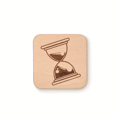 Picture of SQUARE SHAPE WOOD LAPEL PIN