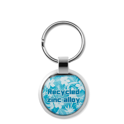 Picture of ROUND RECYCLED ZINC ALLOY, DOMING KEYRING CHAIN